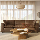 Sofá modular Cali de 120" de cuero marrón