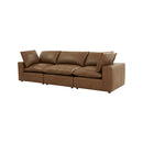 Sofá modular Cali de 120" de cuero marrón