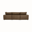 Sofá modular Cali de 120" de cuero marrón