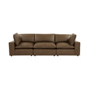 Sofá modular Cali de 120" de cuero marrón