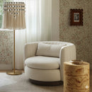 Silla giratoria auxiliar Nura Cream de mohair vegano