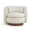 Silla giratoria auxiliar Nura Cream de mohair vegano