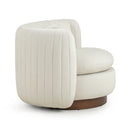Silla giratoria auxiliar Nura Cream de mohair vegano