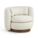 Silla giratoria auxiliar Nura Cream de mohair vegano