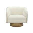Silla giratoria auxiliar Presley color crema con acabado en terciopelo de alto rendimiento