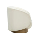 Silla giratoria auxiliar Presley color crema con acabado en terciopelo de alto rendimiento