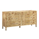 Cómoda Brandyss de 62" con 7 cajones, madera de raíz