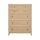 Cajonera Bristol Park de 40 pulgadas, de madera de roble blanqueado, con 7 cajones.