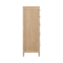 Cajonera Bristol Park de 40 pulgadas, de madera de roble blanqueado, con 7 cajones.