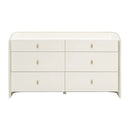 Cómoda Collins de 56" color crema con 6 cajones