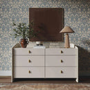 Cómoda Collins de 56" color crema con 6 cajones