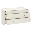 Cómoda Collins de 56" color crema con 6 cajones