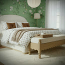 Banco Thelma de 56" color crema con tejido de cesta