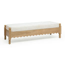 Banco Thelma de 56" color crema con tejido de cesta