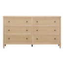 Cómoda Bristol Park de 62 pulgadas, de madera de roble blanqueado y 6 cajones.