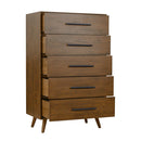 Cajonera Emery de 84 cm (33"), nogal, con 5 cajones.