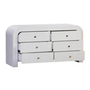 Cómoda arqueada de 6 cajones con joroba de 62"