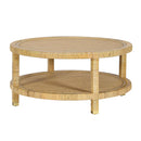Mesa de centro redonda Amara de ratán natural de 84 cm (33")