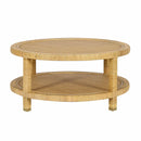 Mesa de centro redonda Amara de ratán natural de 84 cm (33")