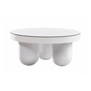 Mesa de centro redonda Jasper de 84 cm (33"), blanca brillante.