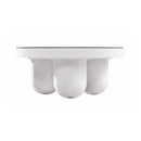 Mesa de centro redonda Jasper de 84 cm (33"), blanca brillante.