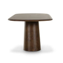 Mesa de comedor ovalada Gladyss de 87" con acabado en madera de raíz