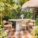 Mesa de comedor Nara de 84" para interiores y exteriores.