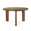 Mesa de comedor redonda Oani de 51" de nogal y cristal