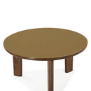Mesa de comedor redonda Oani de 51" de nogal y cristal