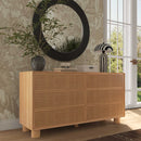 Cómoda Miles de 62" de madera natural con 6 cajones