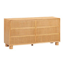 Cómoda Miles de 62" de madera natural con 6 cajones