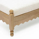 Banco Thelma de 56" color crema con tejido de cesta